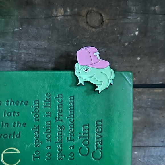 Other - NWT Green and pink trucker had frog lapel pin.